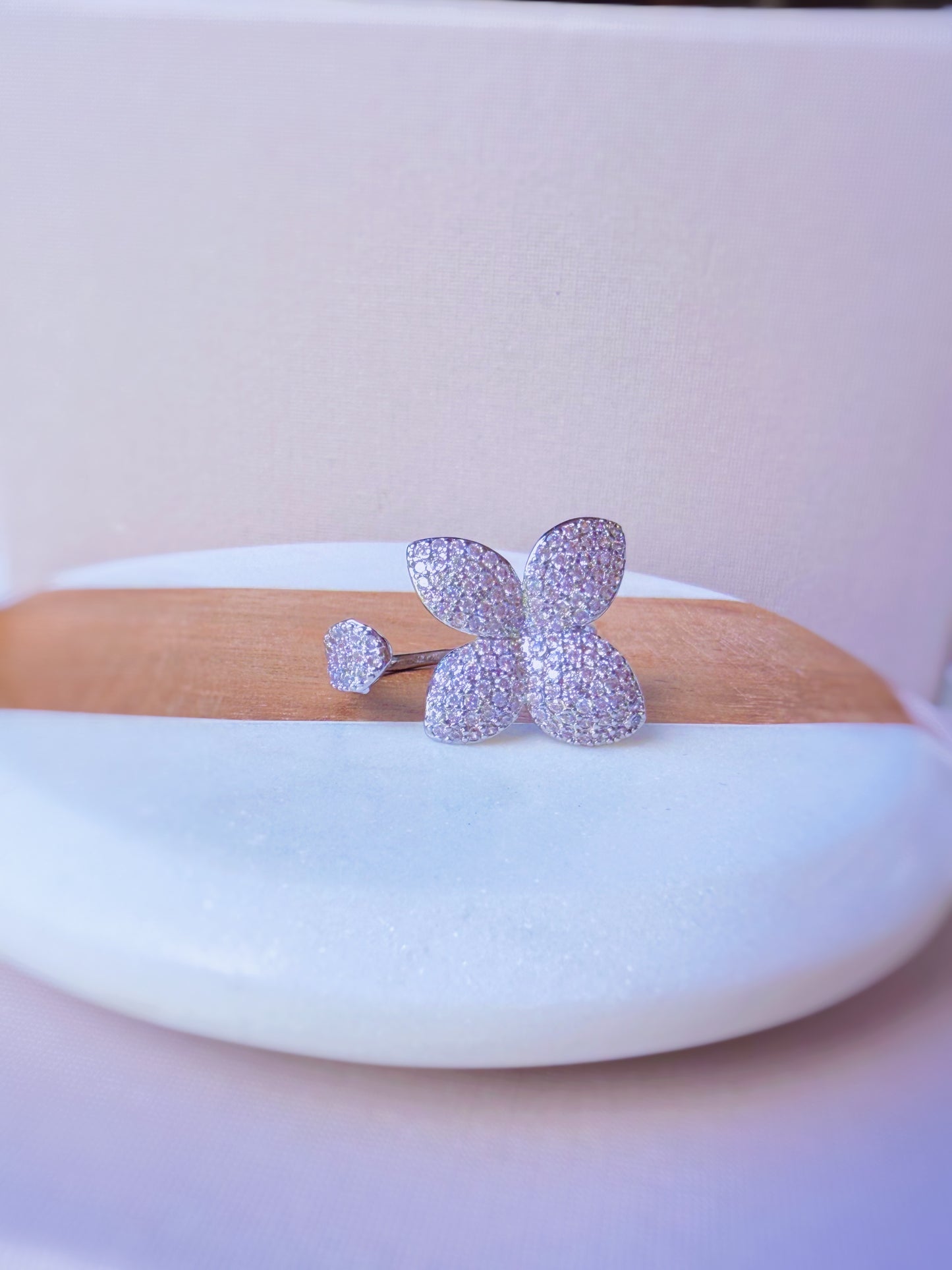 GLAM SILVER FLOWER RING