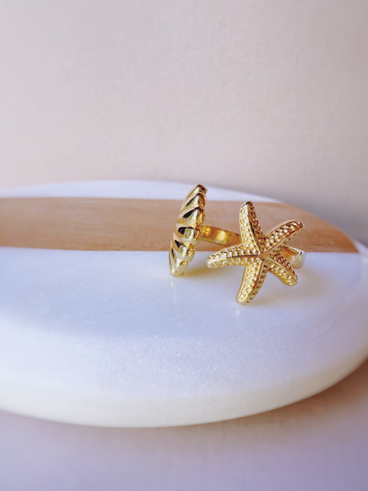 SEASHELL STARFISH RING