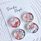 DECORATIVE MAGNETS SET ~ Peach Green Gold Florals