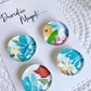 DECORATIVE MAGNETS SET ~ Blue Orange Florals