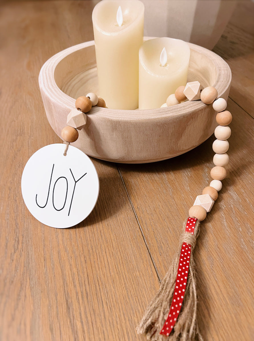 WOODEN GARLAND ~ JOY