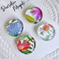 DECORATIVE MAGNETS SET ~ Pink Purple Florals