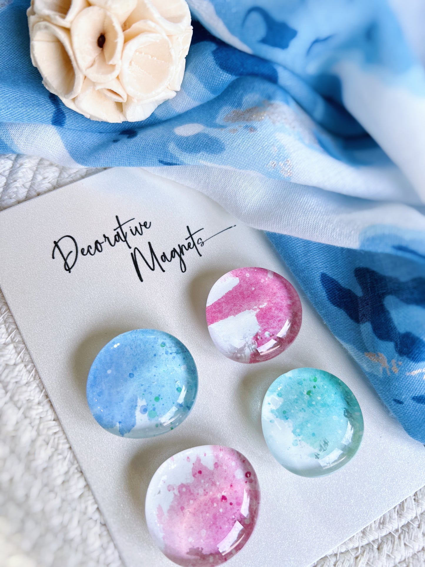 DECORATIVE MAGNETS SET ~ Watercolor