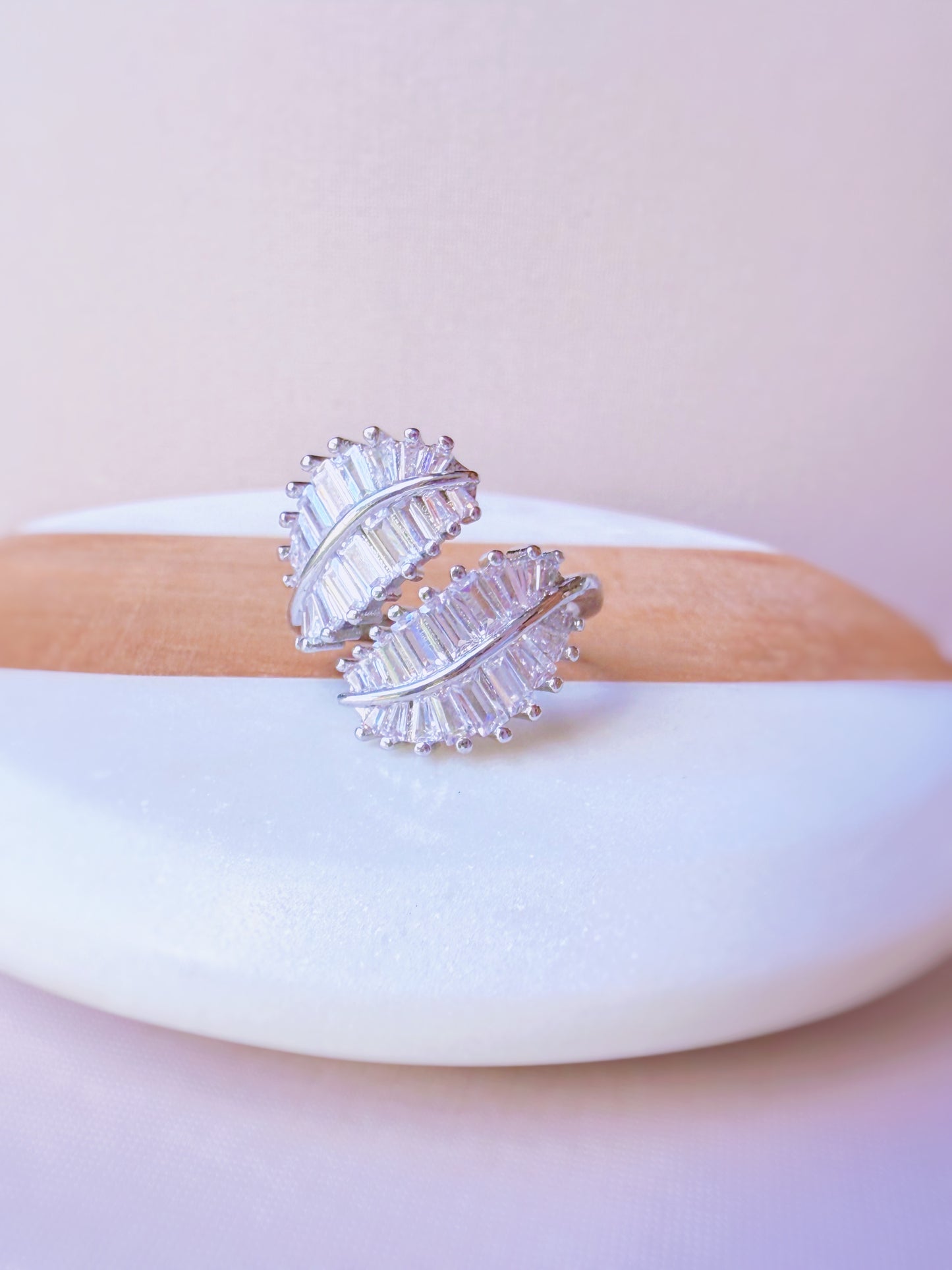 SILVER LEAF RING