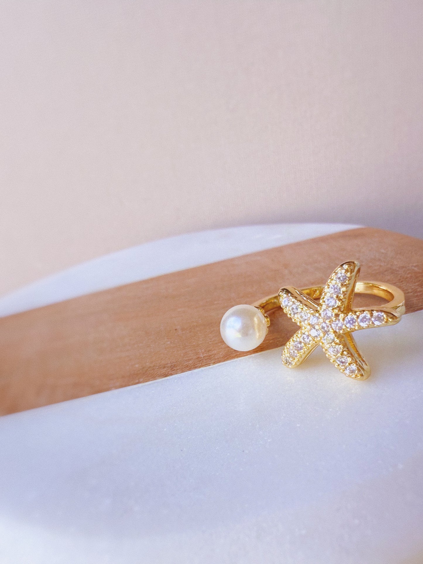 STARFISH PEARL RING
