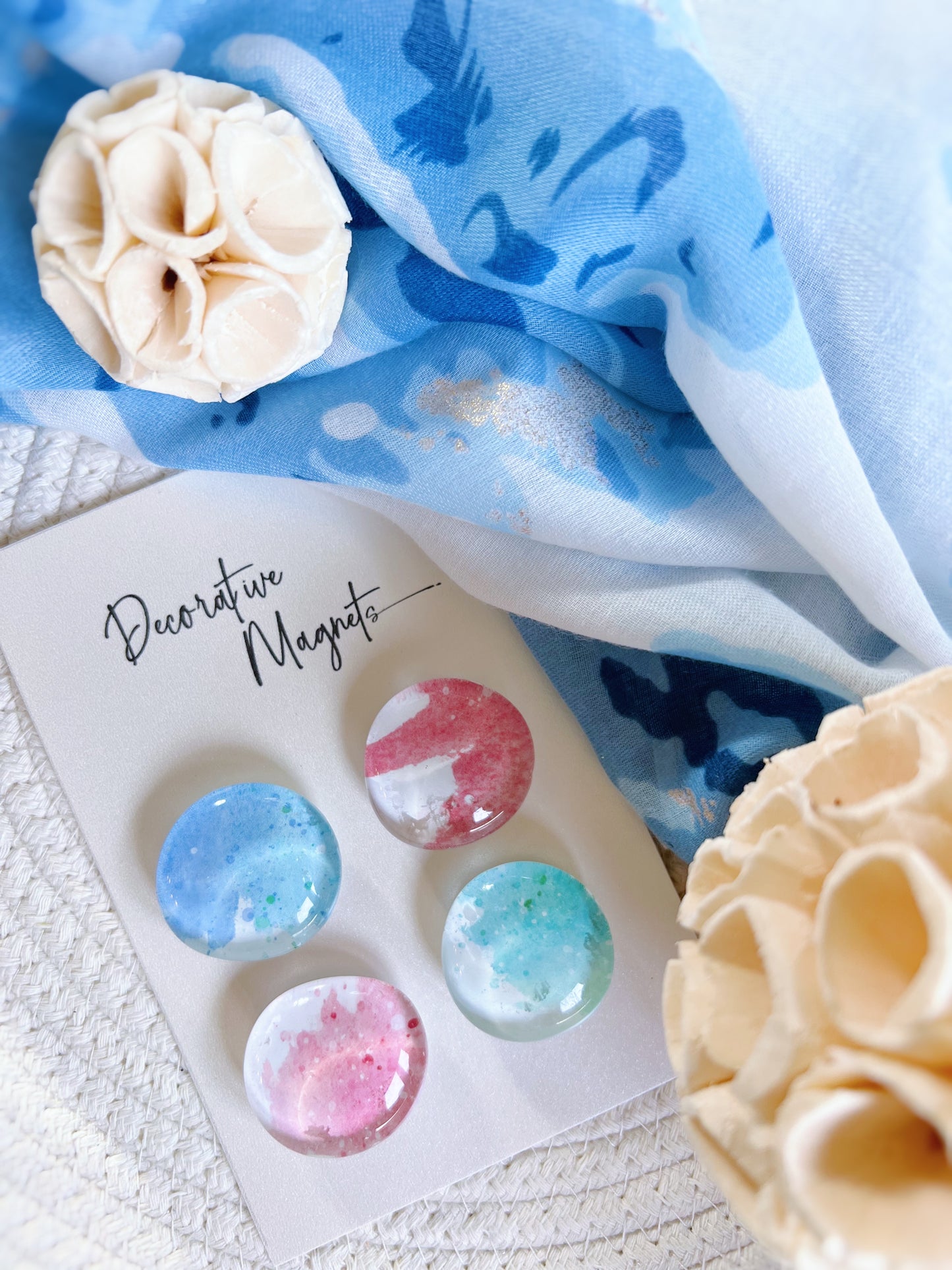 DECORATIVE MAGNETS SET ~ Watercolor