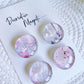 DECORATIVE MAGNETS SET ~ Pink Brown Florals