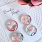 DECORATIVE MAGNETS SET ~ Peach Green Gold Florals